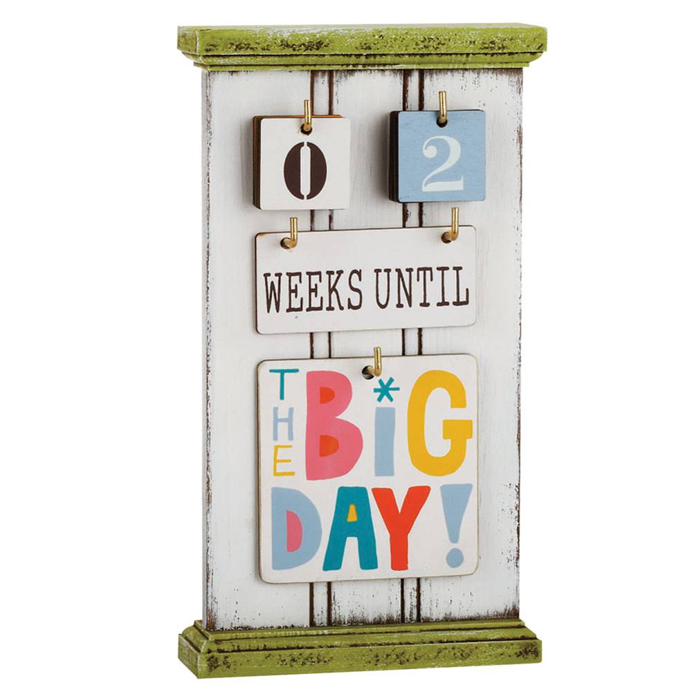 Countdown To Everything Wooden Calendar with 6 Double Sided Plaques