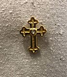 Cross Lapel Pin with Clear Stone 11/PKG | CATHOLIC CLOSEOUT