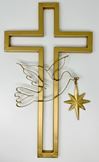 Wall Cross with Dove and Star