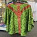 IHS Crown of Thorns Chasuble with Plain Neckline, Green and Red