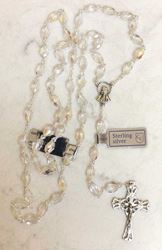 Crystal Aurora Borealis Rosary with Sterling Center and Crucifix, Imported from Italy