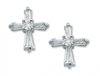 Crystal Cubic Zirconia Cross Earrings