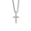 Sterling Silver Inner Cross on Cross Necklace with Crystal Cubic Zirconia Stones