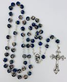 Dark Blue Cloisonne 8mm Bead Italian Rosary