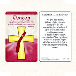 Deacon Laminated Prayer Card. Made in Italy.