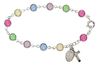 Multi Colored Crystal 7.5" Rosary Bracelet