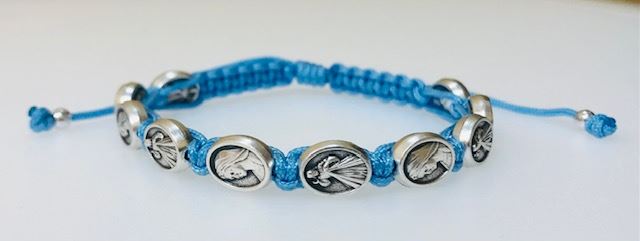 Divine Mercy, Mary Blessing Bracelet, Blue