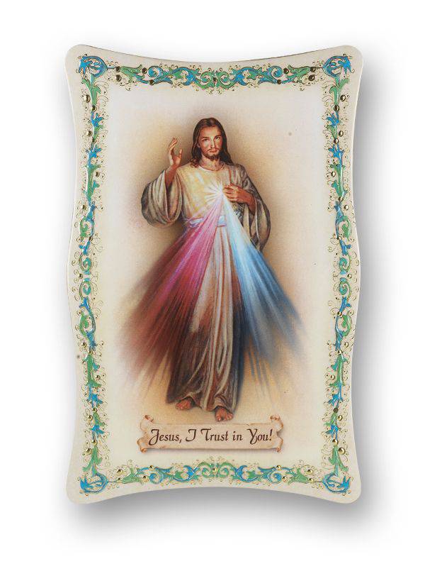?6" x 9" Divine Mercy Plaque  Gold Stamped Italian Hanging Plaque?
