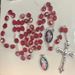 Divine Mercy Red Crystal 7mm Rosary and Medal