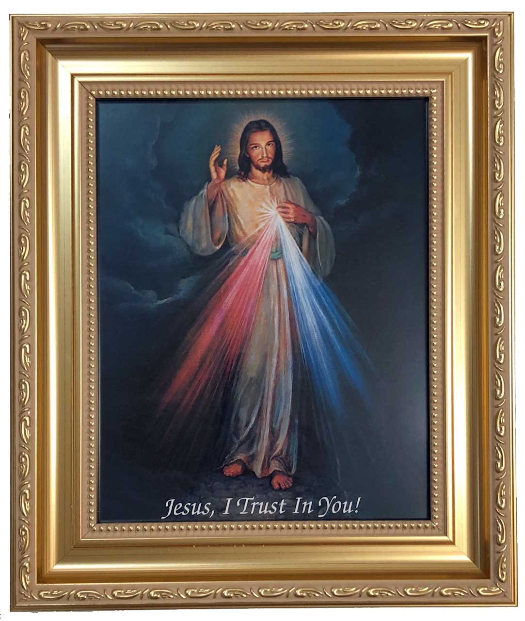 Divine Mercy 8 x 10 Satin Gold Framed Print