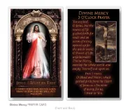 Divine Mercy (Three OClock Prayer) 2.5" x 4.5" Laminated Prayer Card