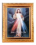 Divine Mercy in Detailed Antique Gold Frame, 8.25" x 10.25"