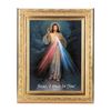 Divine Mercy in Detailed Antique Gold Frame, 8.25" x 10.25"