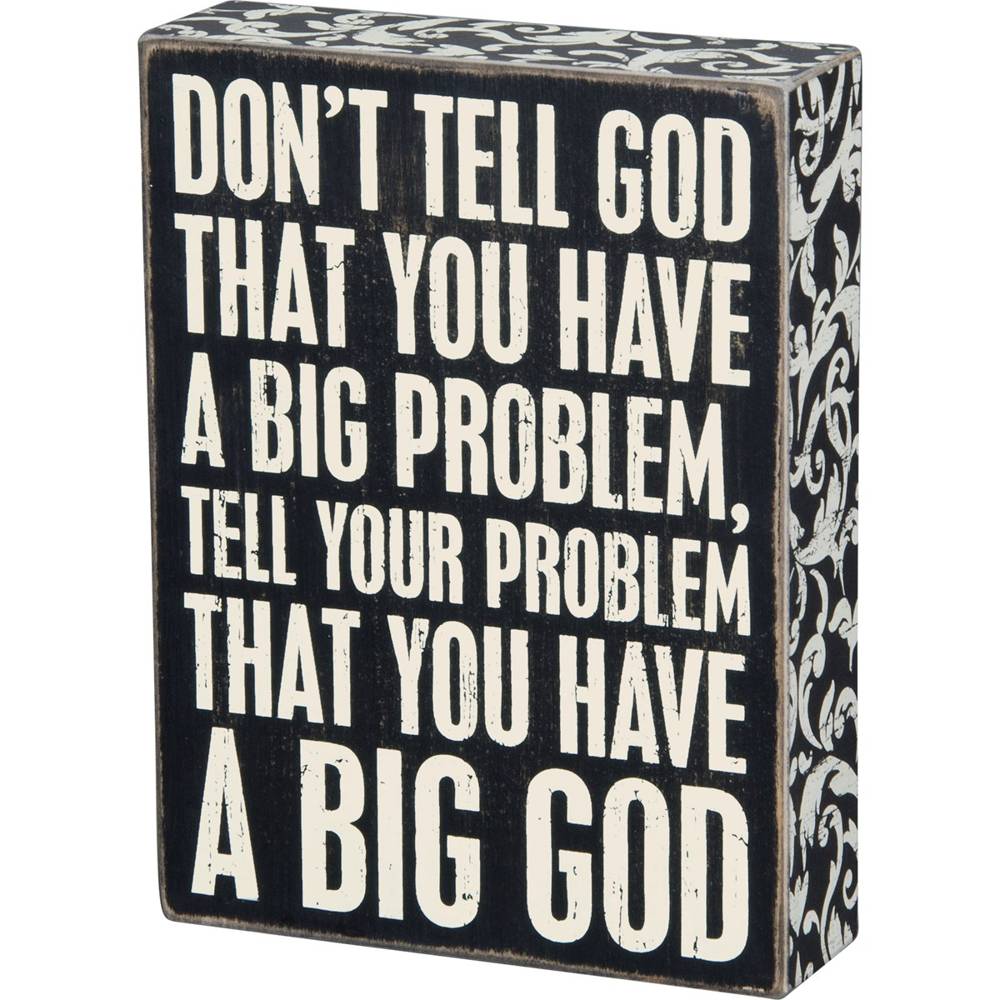 Don't Tell God... Box Sign