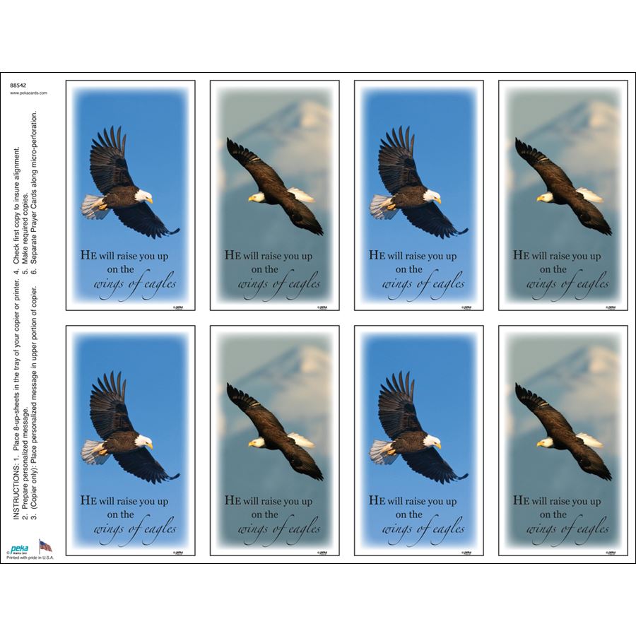 Eagle's Wings Print Your Own Prayer Cards - 25 Sheet Pack