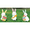 Easter Bunny Yard Sign Corrugated Plastic w/Metal Stakes 24 2/5 inch tall ?Comes as set of 3 bunnies as shown
