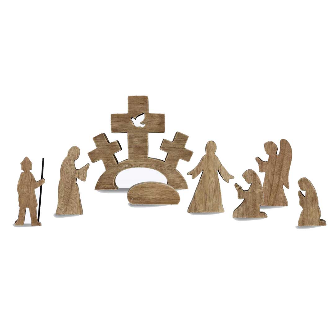 Easter Resurrection Wood Tabletop 8 Piece Set