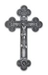 Eastern Orthodox 9" Wall Crucifix in Antique Silver Plate
