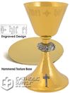 Engraved 24kt Gold Plate Chalice with Paten OR Ciborium