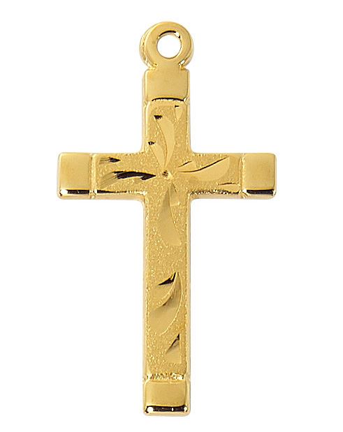engraved Gold over Sterling Cross