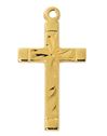  Engraved Gold over Sterling Cross on 16-18" Adjustable Chain