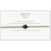 Faith Over Fear Stretch Bracelet, Gold/Black