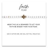 Faith Over Fear Stretch Bracelet, Howlite 4mm