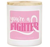 Fighter Breast Cancer Awareness Candle