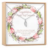 First Communion Angel Wing Necklace, Silver