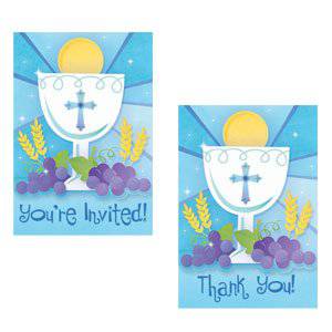 First Communion Blue Invitations & Thank You Cards