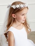 First Communion Flower Crown with Veil