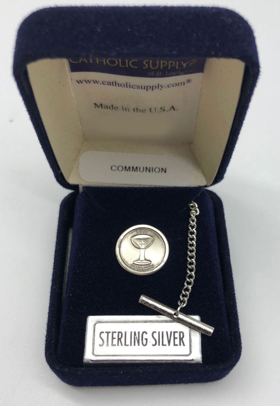 First Communion Sterling Silver Tie Tack