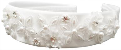 First Communion White Headband ONLY, No Tulle Veil