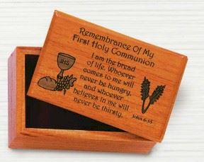 First Communion Wood Keepsake Box