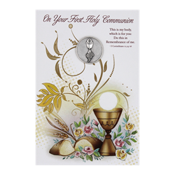 First Holy Communion Greeting Card with Removable Pocket Token