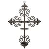 Fleur de Lis Wall Cross Sconce to Hold LED Devotional Candle