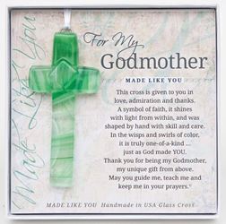 For My Godmother 4" Glass Cross