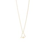 Heart with Cross Pendant Necklace | Gold