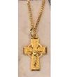 Celtic Gold over Sterling Silver Crucifix on 18" Gold Plated Chain