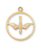 GOLD OVER STERLING SILVER HOLY SPIRIT MEDAL 18" GOLD PLATED CHAIN