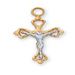 GOLD OVER STERLING SILVER TWO-TONE CRUCIFIX 16" GOLD PLATED CHAIN DELUXE GIFT BOX INCLUDED  DIMENSION: 11/16" LONG