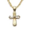Gold Baby Cross with Crystal Baguette on 13" Chain