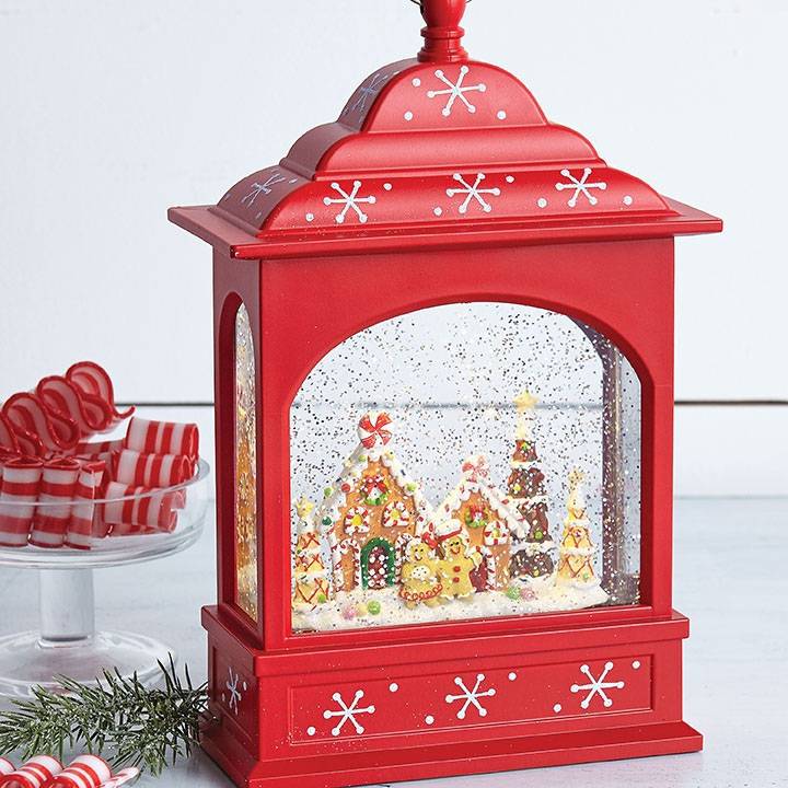 Gingerbread Lighted Water Lantern 11