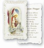 Girl Communion Prayer Holy Card With Gold Edges