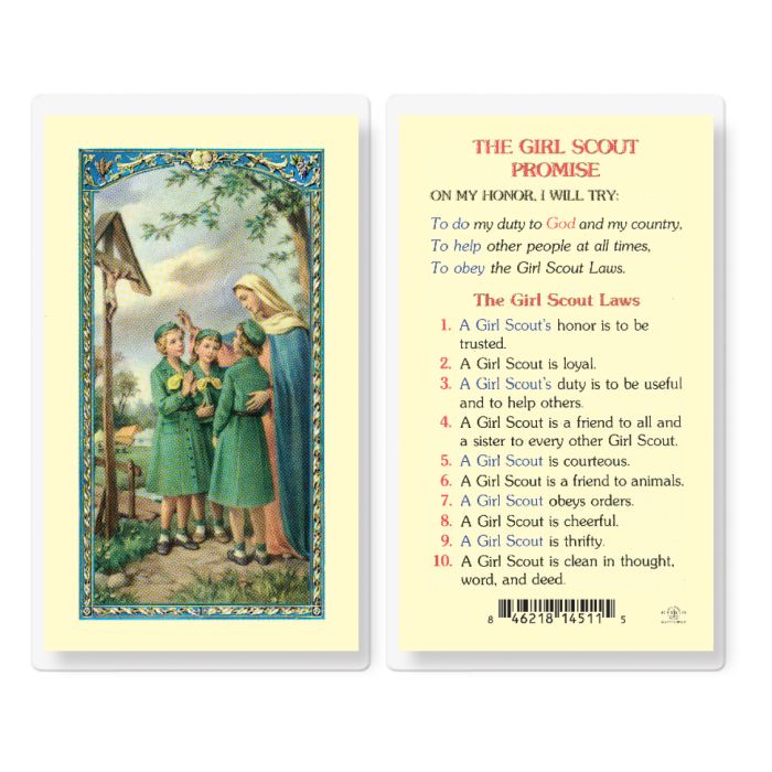 Girl Scout Promise Laminated Prayer Card