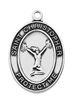 Girls Pewter Cheerleading Medal On An 18" Stainless Chain