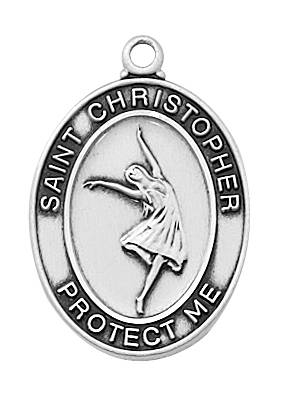 Girl's Pewter Dance Medal On An 18" Stainless Chain