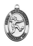 Girls Pewter Soccer Medal On An 18" Stainless Chain