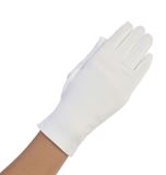 Girls Wrist Length Matte Satin Gloves, white