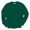 Crewneck Cardigan Sweater, Hunter Green
